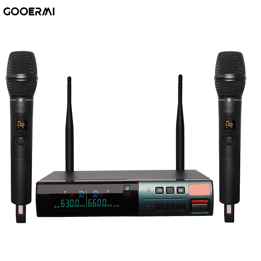 Urx9900 Professional Microphone Wireless Handheld Wireless Microphone System Uhf 2 Channel Party/Ktv