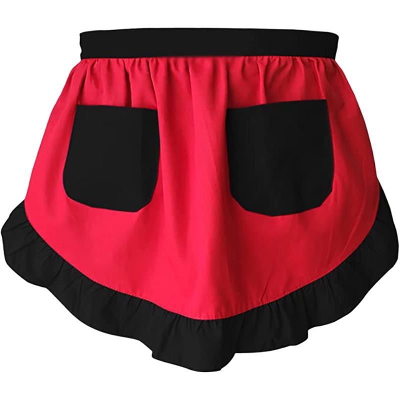 Delantal de encaje transfronterizo de media longitud traje de mucama materno e infantil tienda de suministros de limpieza al por mayor delantal corto hogar fábrica al por mayor