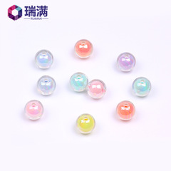 廠家直供12mm鍍彩內彩圓珠珠中珠手機鏈耳機鏈亞克力飾品配件