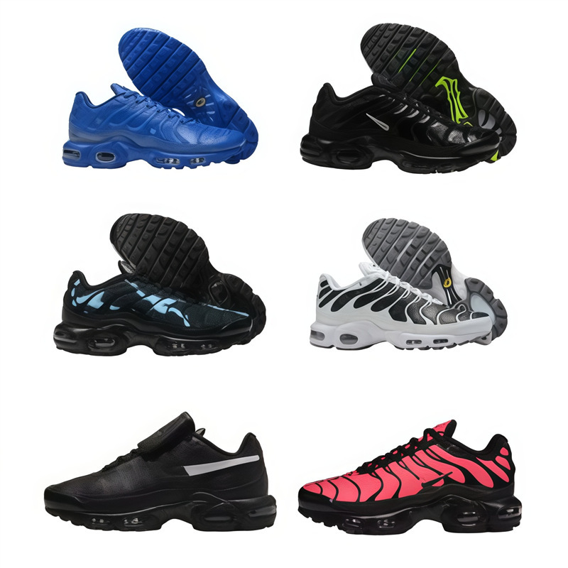 Putian 2025 Foreign Trade Maxplus Men's Air-Cushioned Shoes Leather Black Warrior Casual Low-Top Running Shoes 2026 New Model