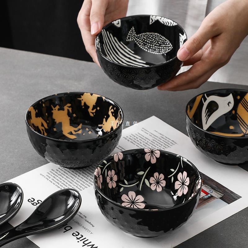 5-inch Bowl Home suit Nordic High Bowl Thickened Creative Personality Bowl Rice Bowl Ceramic Good-looking