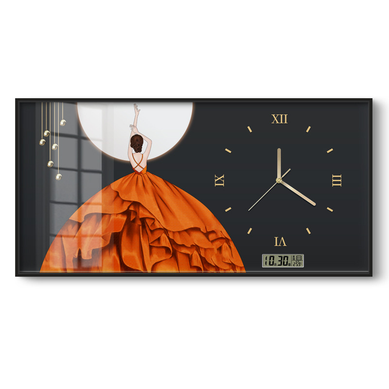 Caja de medidor de electricidad decoración pintura de gran tamaño con reloj calendario perpetuo para niñas que cubren la caja de distribución fuerte y débil pintura colgante del restaurante