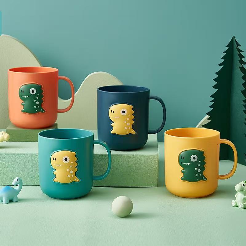 Cepillo de dientes 3D con diseño de dinosaurio, adorable vaso de enjuague bucal con dibujos animados, creativo, para hombres, mujeres y niños, estilo nórdico._voghion.com