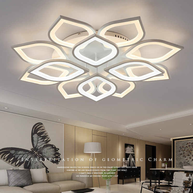Transfronterizo LED pétalos lámpara de techo sala de estar minimalista moderna creativa personalidad artística dormitorio principal lámpara de flor