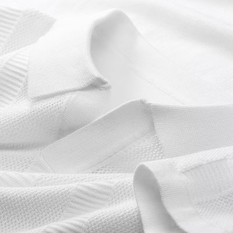 Polo camiseta de punto camiseta de manga corta camiseta de hombre cuello en V gaviota cuello textural vieja fábrica de viento de verano al por mayor