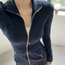 lulu原版Define原标金拉链瑜伽服健身服跑步长袖运动外套