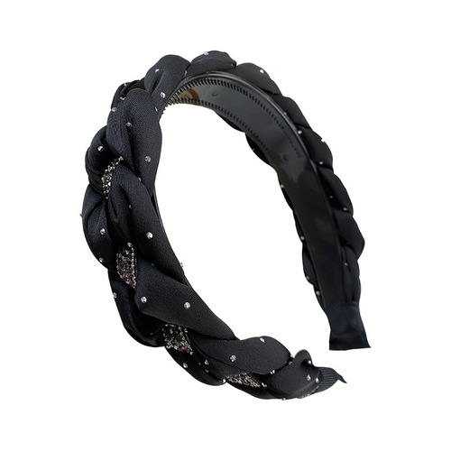 New Fashion Rhinestone Headband Female Internet Celebrity High-Skull Headband Wide-Brim Face Wash Hairpin Twist Headband Wholesale