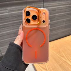 镭射渐变色适用iPhone17磁吸手机壳镜头支架苹果16promax保护套15