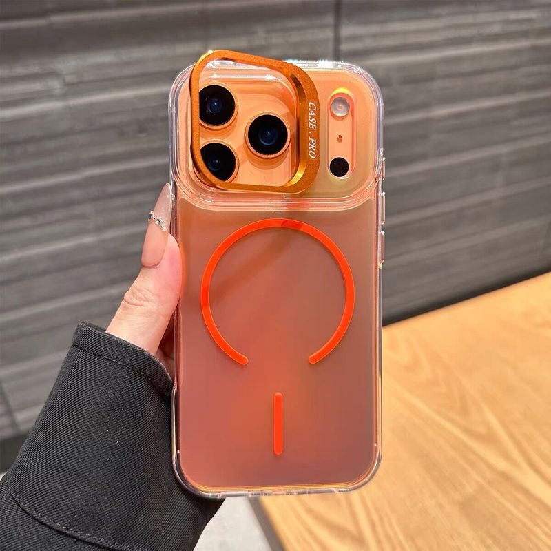 镭射渐变色适用iPhone17磁吸手机壳镜头支架苹果16promax保护套15|undefined