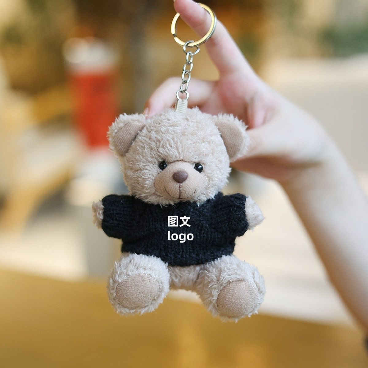 Suéter osos muñecos bolsos colgantes bolsos llaveros muñecas juguetes de peluche regalos de actividad logotipo imprimible