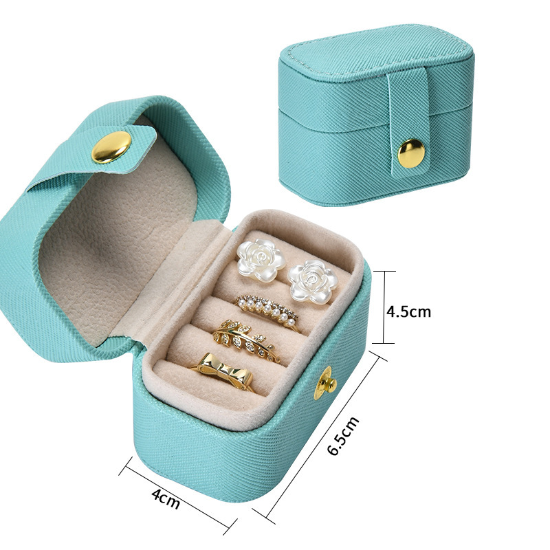 Mini caja de anillo, pendientes portátiles, caja de joyería, caja de almacenamiento de anillo coreano, caja de joyería portátil transfronteriza