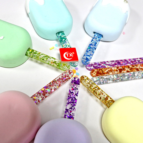 Creative plastic ice cream model sticks Jelly color acrylic dessert ice cream sticks Baked decorative popsicle sticks