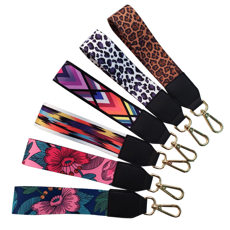 Polyester Material Geometric, Flower Pattern New Color Ethnic Style Hand Strap Wrist Strap Key Ring Keychain Decorative Band Accessory Strap Short Hand Bag