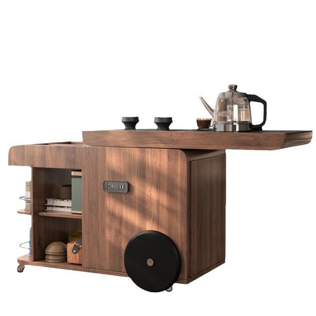 Estilo antiguo, tablero de roca móvil, mesa lateral, sala de estar, carrito pequeño, sofá, gabinete de té, balcón, pequeño gabinete lateral de almacenamiento de madera maciza