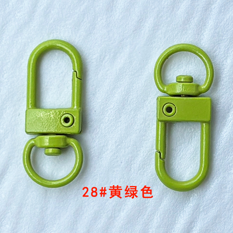 烤漆三分小门扣彩色钥匙扣饰品配件U形弹簧扣挂扣现货糖果色8字扣|undefined