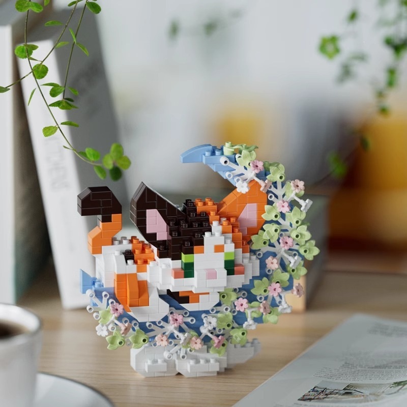 Chao Le Chuang 7345 - 7348 flores interestelares arco iris ramo de flores ensamblaje bloques de construcción juguetes para niños niñas rompecabezas adornos