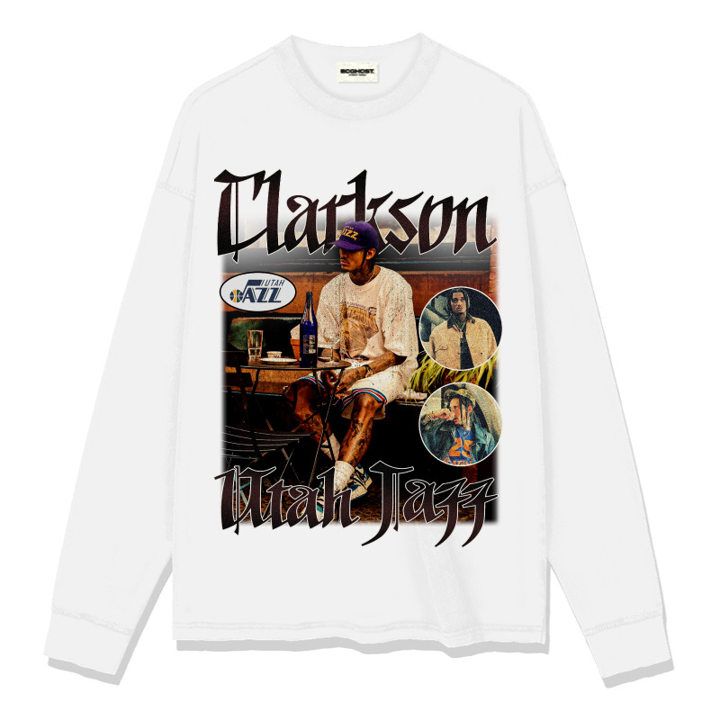 Transfronterizo Clarkson Clarkson camiseta de estrella retro estadounidense de manga corta con estampado