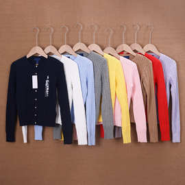 RL拉夫[大童小麻花开衫]小马标纯棉绞花针织衫/可扫码高品质顺丰