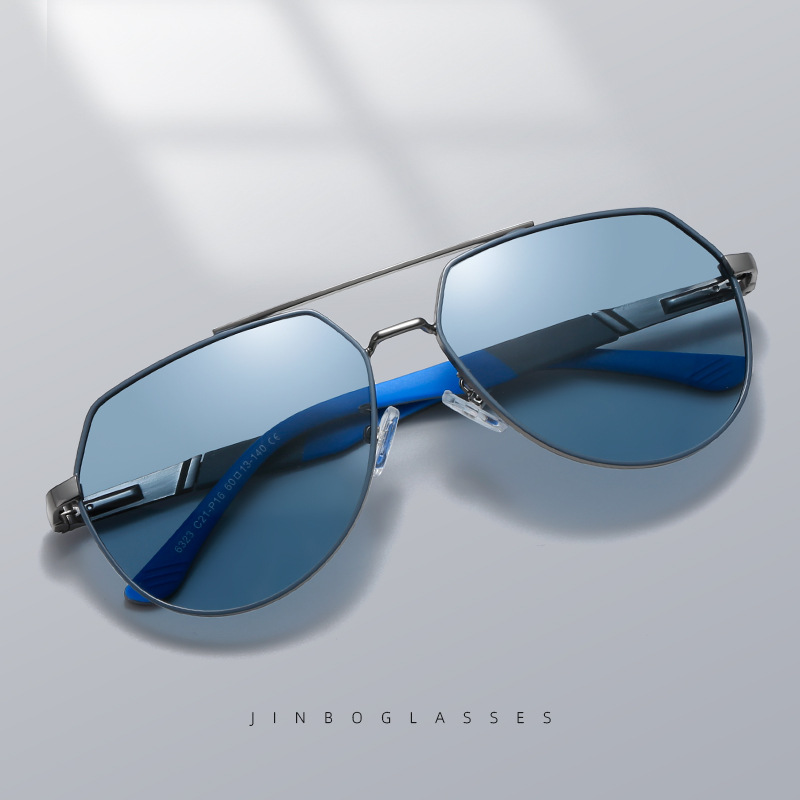 Retro Polarized Sunglasses personality Double beam Riding Drive Sunglasses Trend Versatile glasses Manufactor Supplying