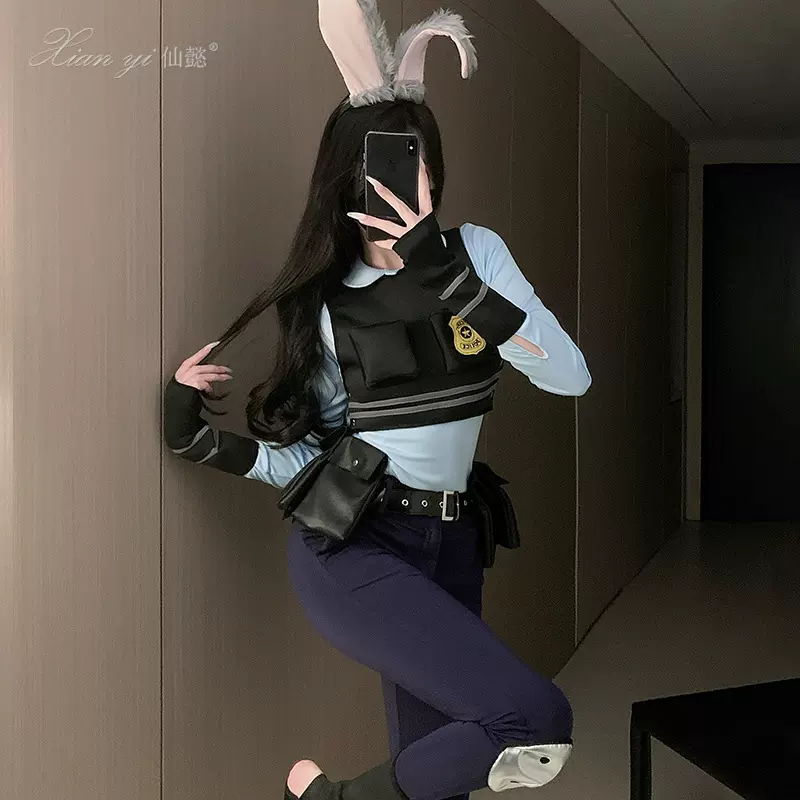 仙懿万圣节服装疯狂动物城兔子警官朱迪cosplay二次元演出服女666