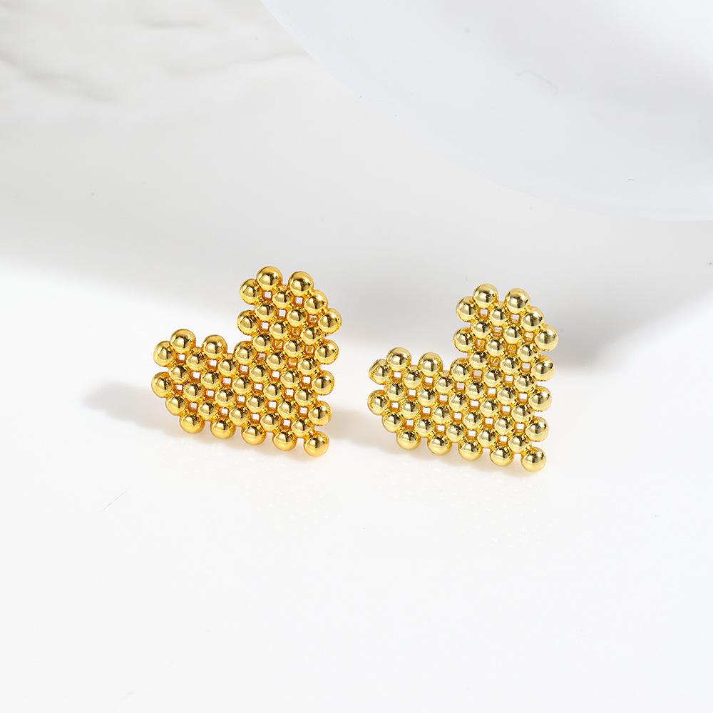 8g Weight Copper Ear Needle Material Ear Studs Classification 1 Pair Quantity Casual, Daily Occasion Copper Material Bear, Heart Shape, Wings Pattern All Seasons Season Women's Gender Plating Design Modern Style, Classic Style Style 1 Pair Modern Style Classic Style Bear Heart Shape Wings Plating Copper Ear Studs 3