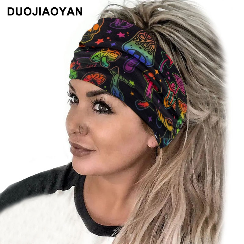 Halloween Printed Headband With Spooky Pumpkin Pattern Design_voghion.com