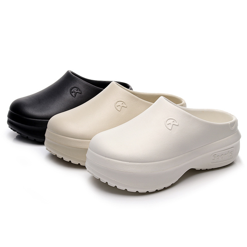 New Style Thick-Soled Closed-Toe Slippers for Women, Summer Outdoor Wear, Ultra-Comfortable Chef-Style Semi-High-End Feel, Eva Non-Slip