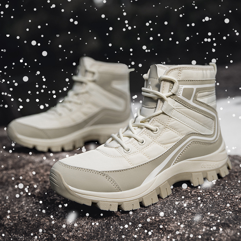 Botas de nieve de invierno para hombres y mujeres viajes al aire libre gruesas calentadas zapatos de algodón de montaña de senderismo image 4