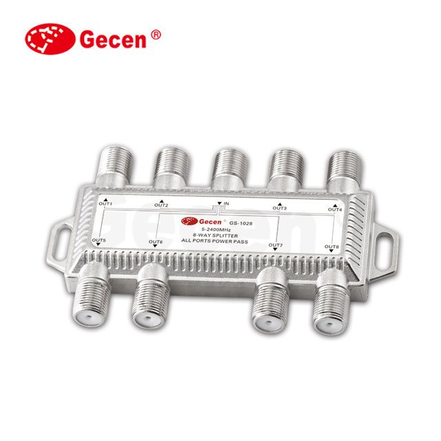Gecen佳讯Sat 8way Splitter八路功分器 5-2150mhz卫星信号分配器