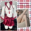 White + red miko kimono + boundless white silk