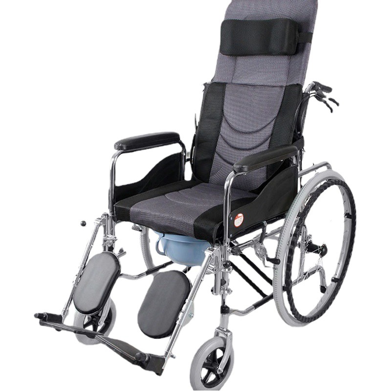 Silla de ruedas ancianos plegable ligero multifuncional parálisis ancianos discapacitados mano empuje scooter hidráulico con inodoro