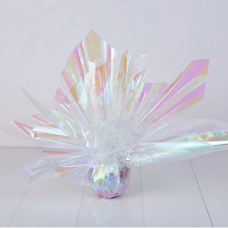 Flor de IRIS de colores papel de embalaje al por mayor impermeable película de color mágico película láser color transparente flor tienda ramo material de embalaje
