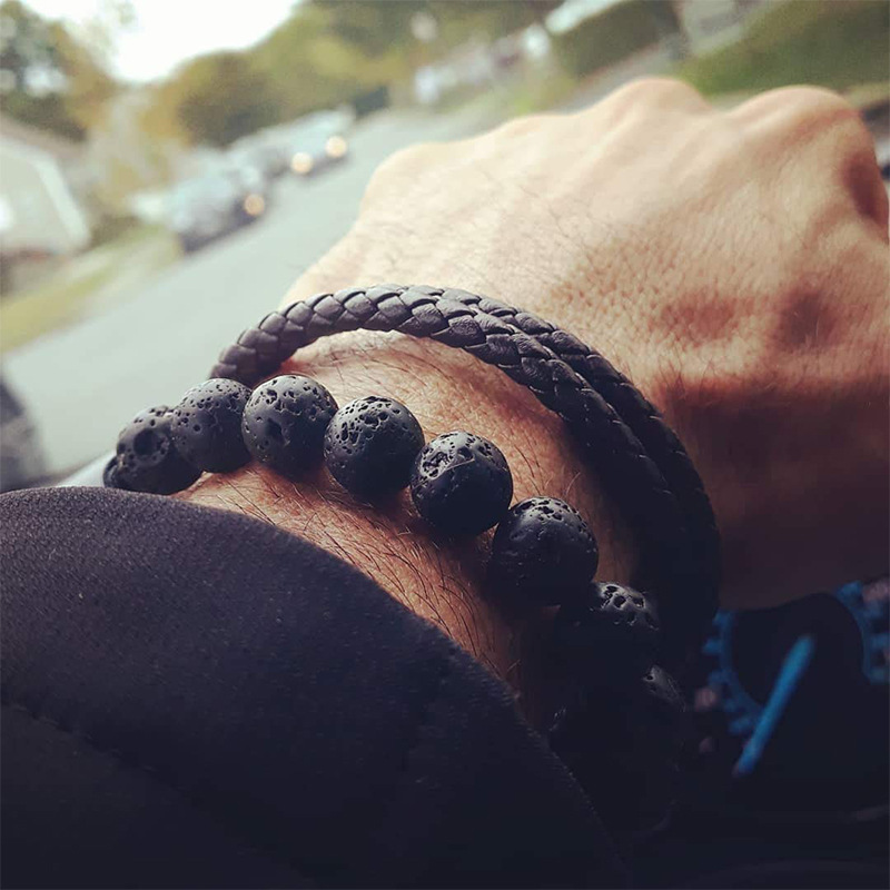 Mode Runden Ein Naturstein Perlen Armbänder display picture 1