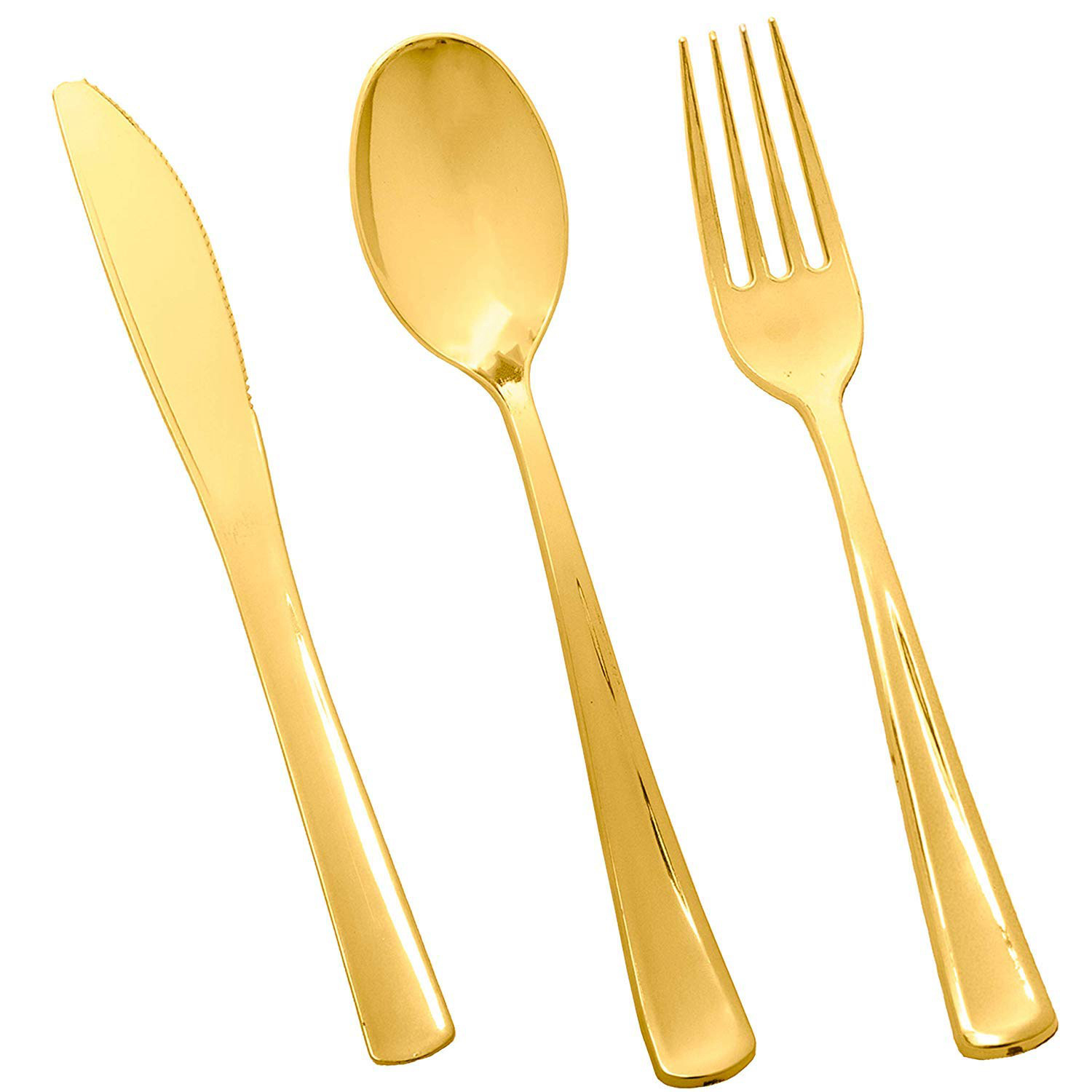 Cuchillo plástico, tenedor y cuchara para el restaurante occidental Cuchillo plástico plateado oro disponible, tenedor y cuchara