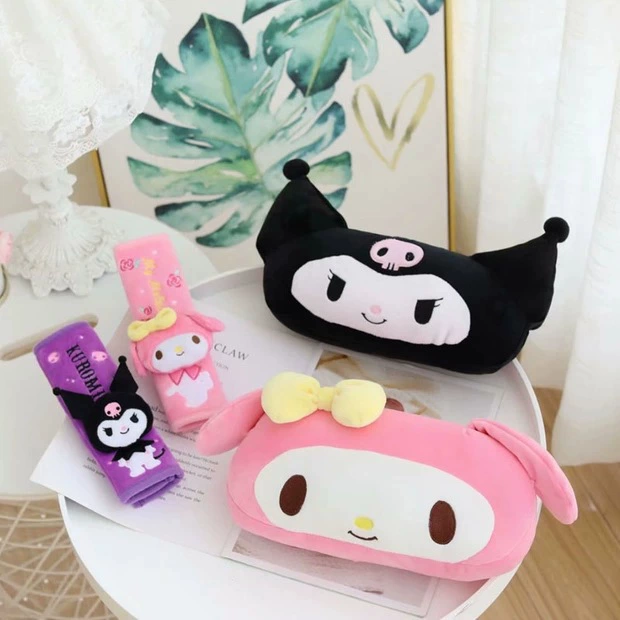Cartoon cute neck pillow for car, universal seat belt, protective case, straps, with neck protection