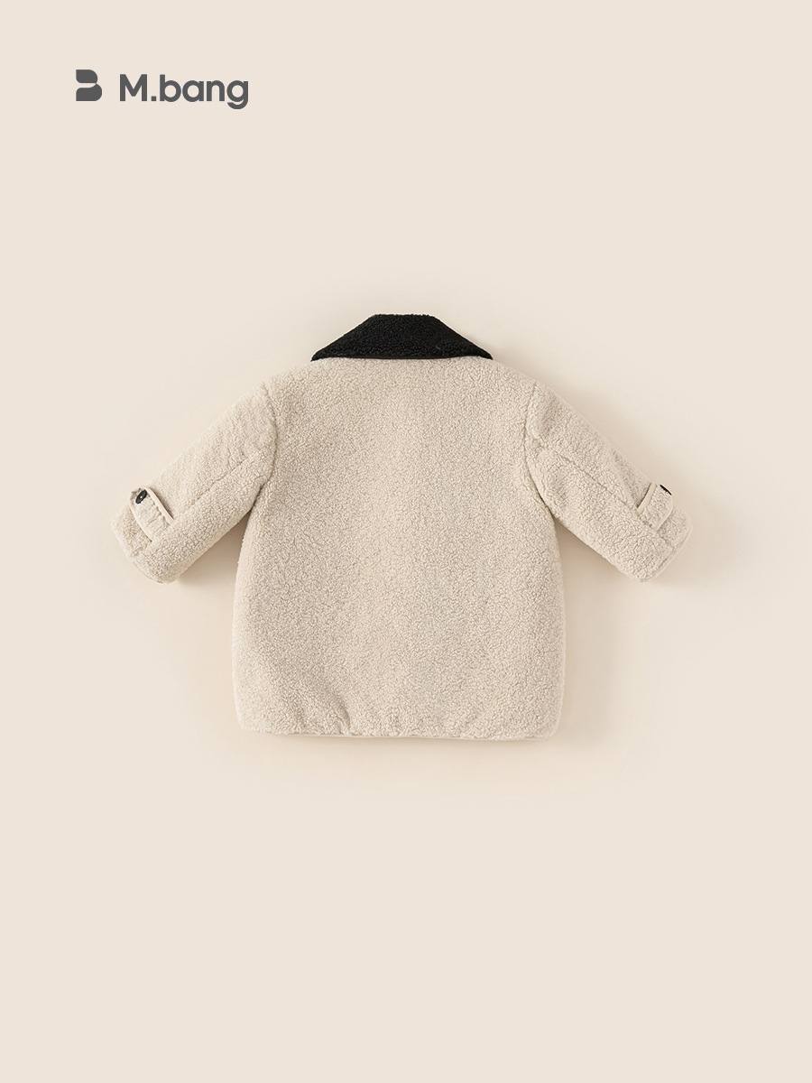 Youbao ropa para niños abrigo de solapa para niñas invierno nuevo estilo niños botones de cuerno niñas abrigo de lana de longitud media engrosado