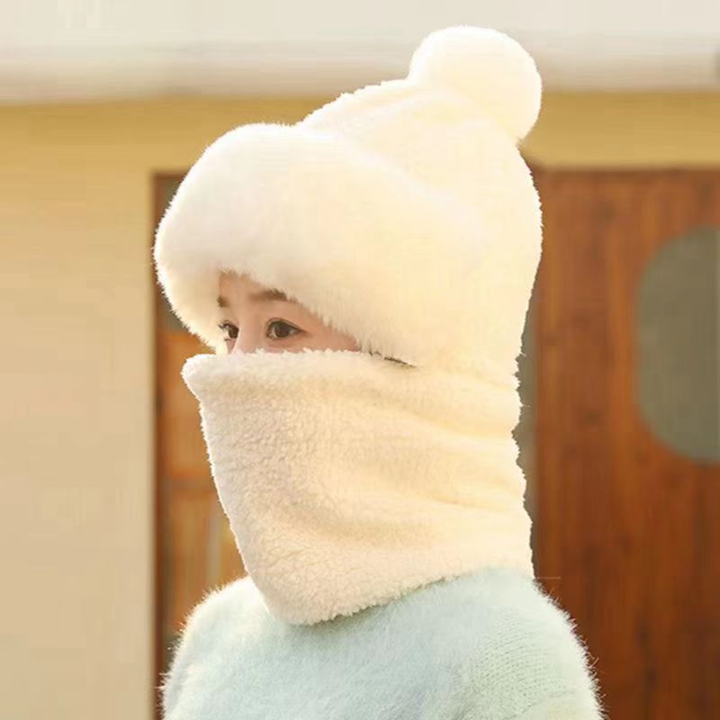 冬天帽子护耳防风户外骑车女韩版围脖口罩一体加绒加厚保暖包头帽|undefined