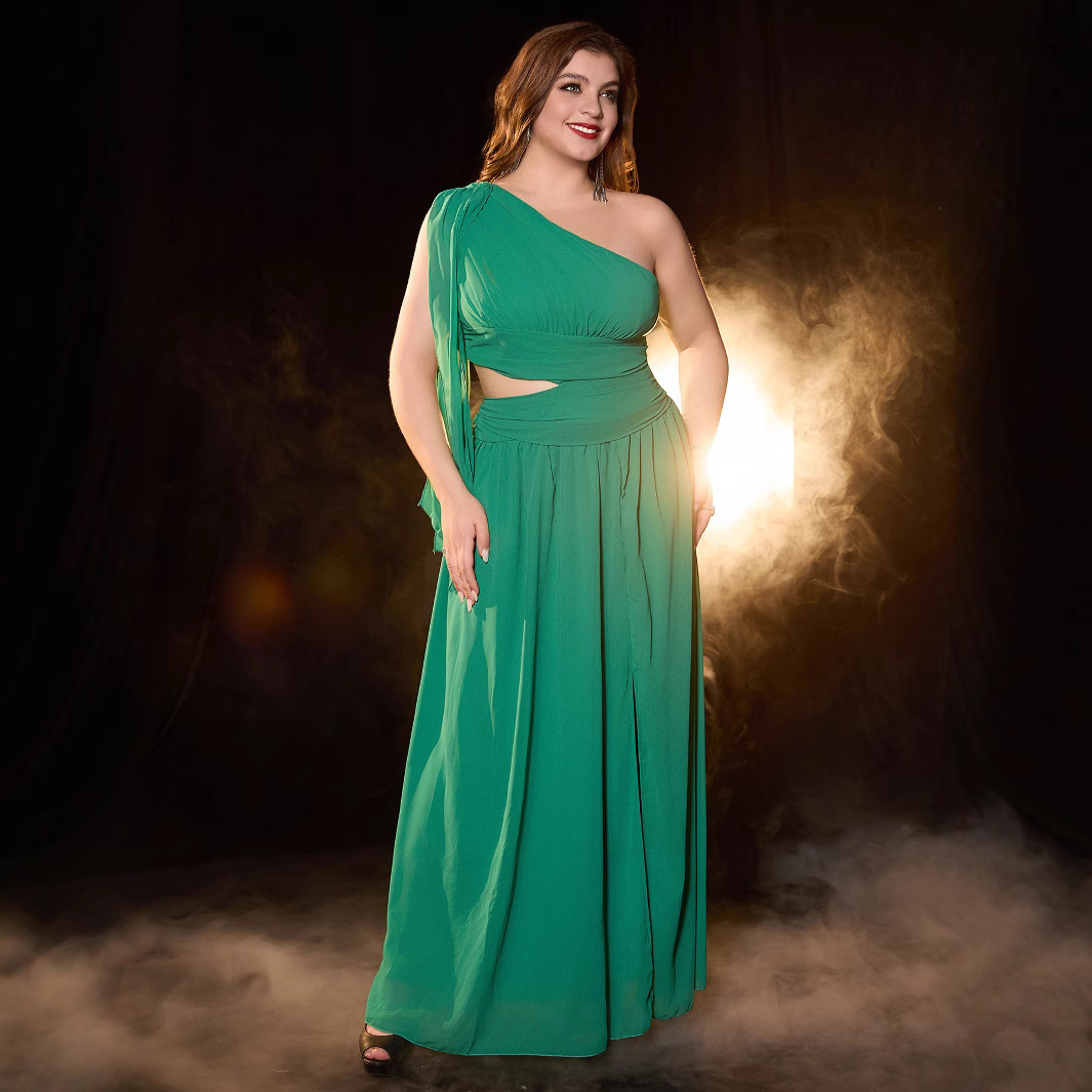 Ropa de mujer de talla grande Vestido largo sexy transfronterizo europeo y americano Vestido de noche sin tirantes del banquete de Amazon Vestido largo elegante de Dubai