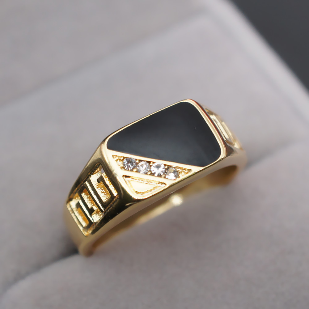 Hip-hop Geometric Rectangle Stainless Steel Epoxy Plating Inlay Zircon Unisex Rings display picture 2