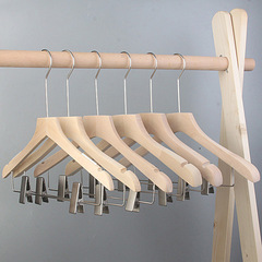 服ズボンセット一体式ハンガー無漆原木リボンクリップセット木ハンガー吊りクリップ木ズボンハンガー