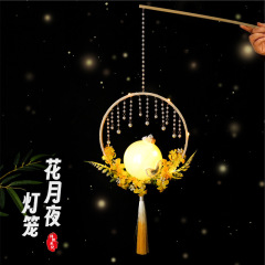 新款花灯中秋元宵节日手工diy成品摆摊古风拍照儿童月亮手提灯笼