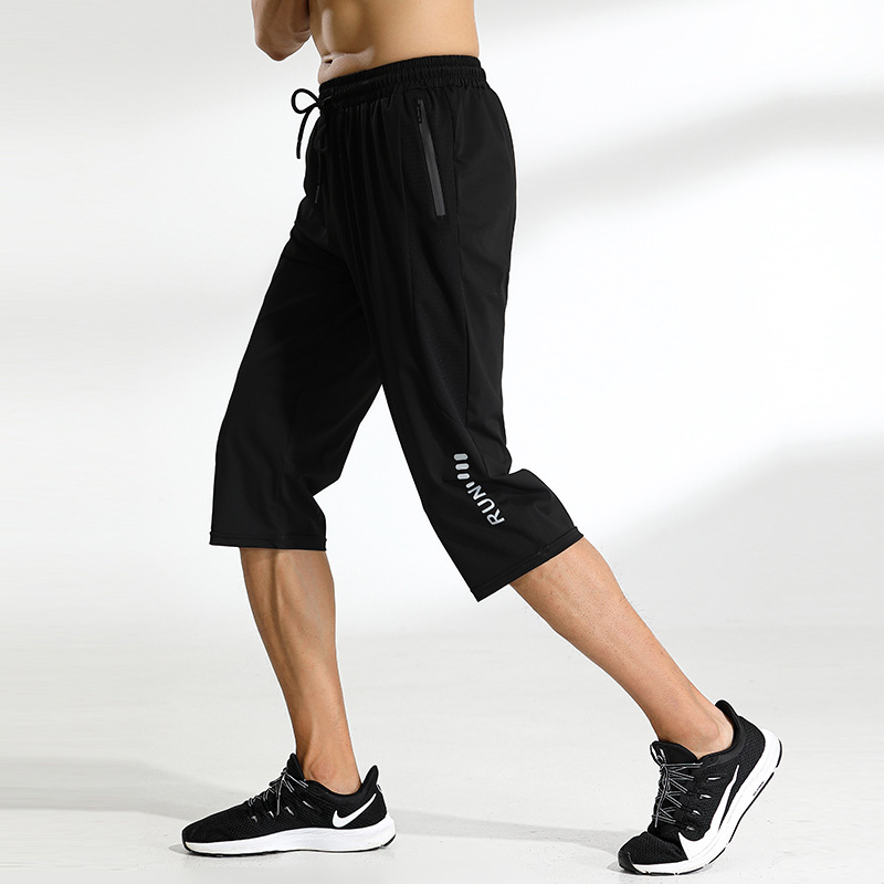 Verano fino de secado rápido pantalones de seda de hielo pantalones de chándal de los hombres 2022 pantalones casuales pantalones de los hombres recortado pantalones al por mayor moda