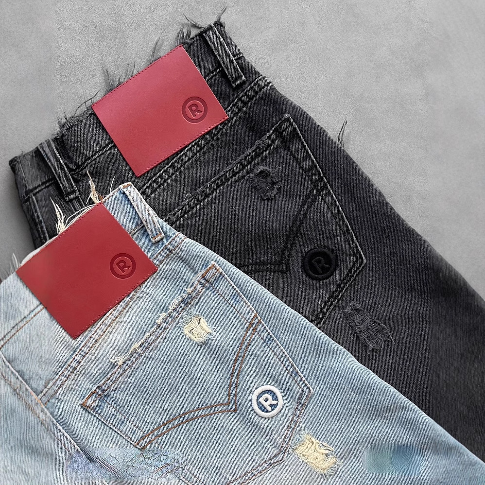 Europa y América Cross-border 2025 estilo gótico punk lavados pantalones cortos de mezclilla para hombres verano calle hip-hop agujero y2k pantalones cortos