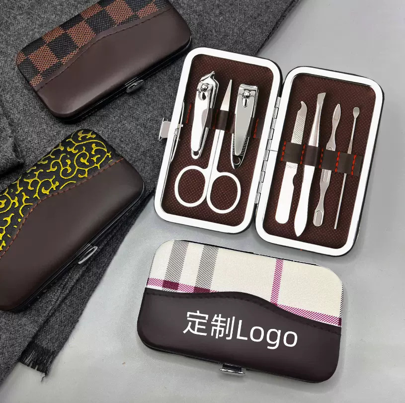现货指甲剪套装印刷指甲刀7件套美甲套装广告礼品修甲工具指甲钳