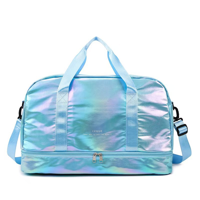 Bolso de fitness de moda 2026 nuevo bolso de mano brillante perlada de gran capacidad de almacenamiento bolso de viaje mochila deportiva