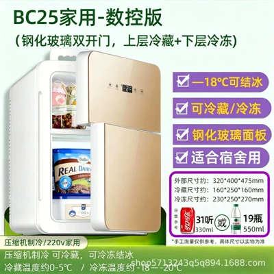 12V24V, Large Truck, Household — Soyuducular - 25l-champagne-gold-digital-temperature-control-18-freezing-refrigeration