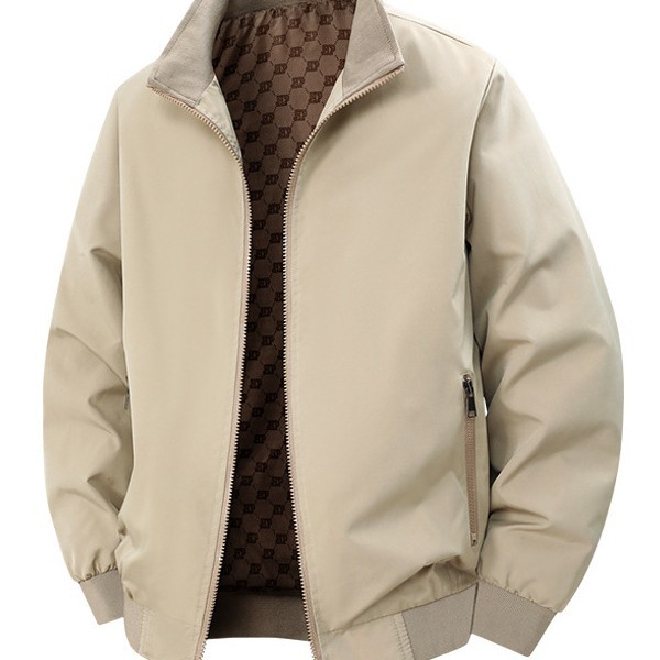 Men's New Stand-up Collar Casual Jacket Autumn And Winter Versatile Trend Loose Coat_viptrois.com