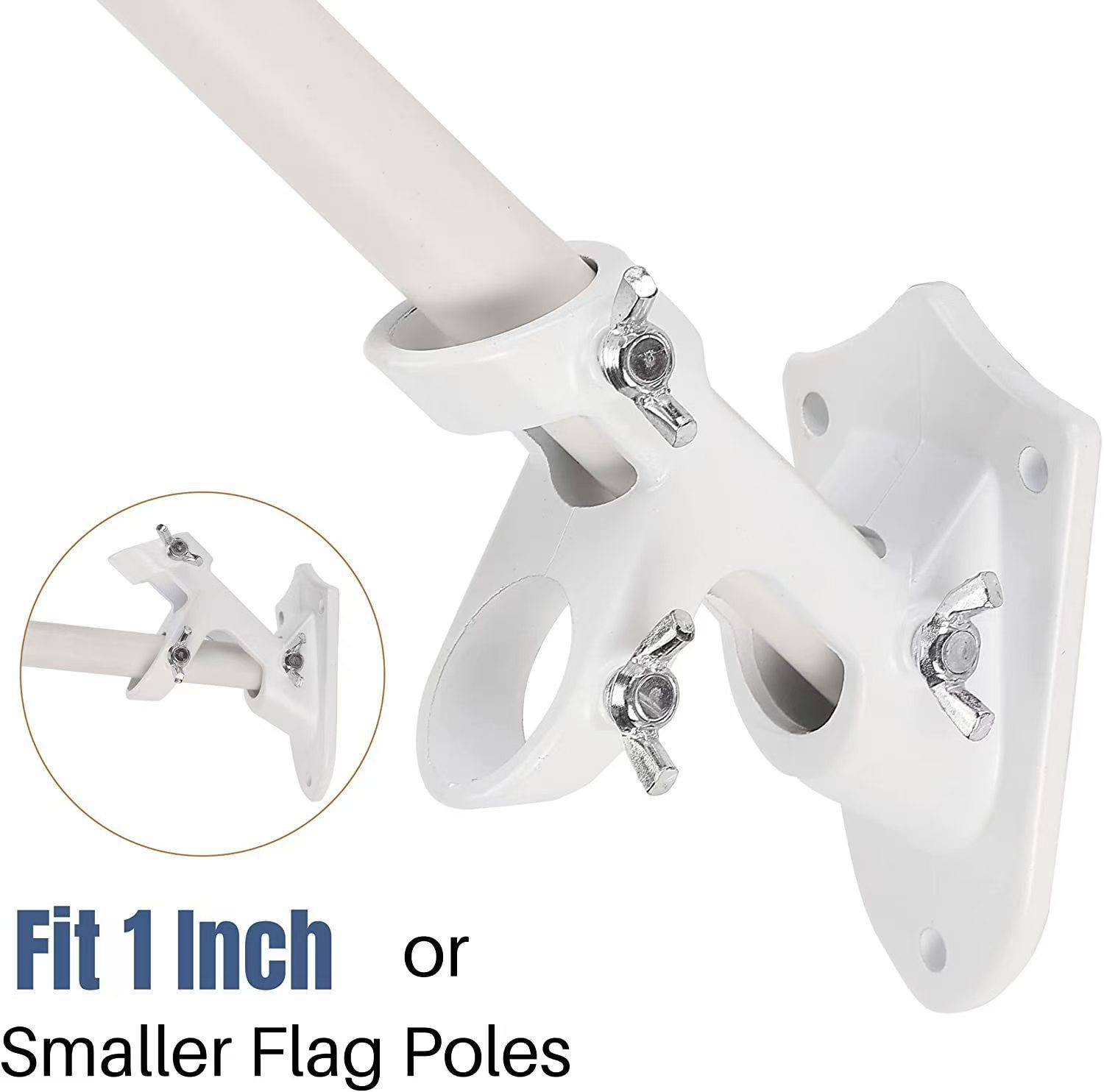 Wall Mounted Double Hole 45 Degree Angled Aluminium Flagpole Base_voghion.com