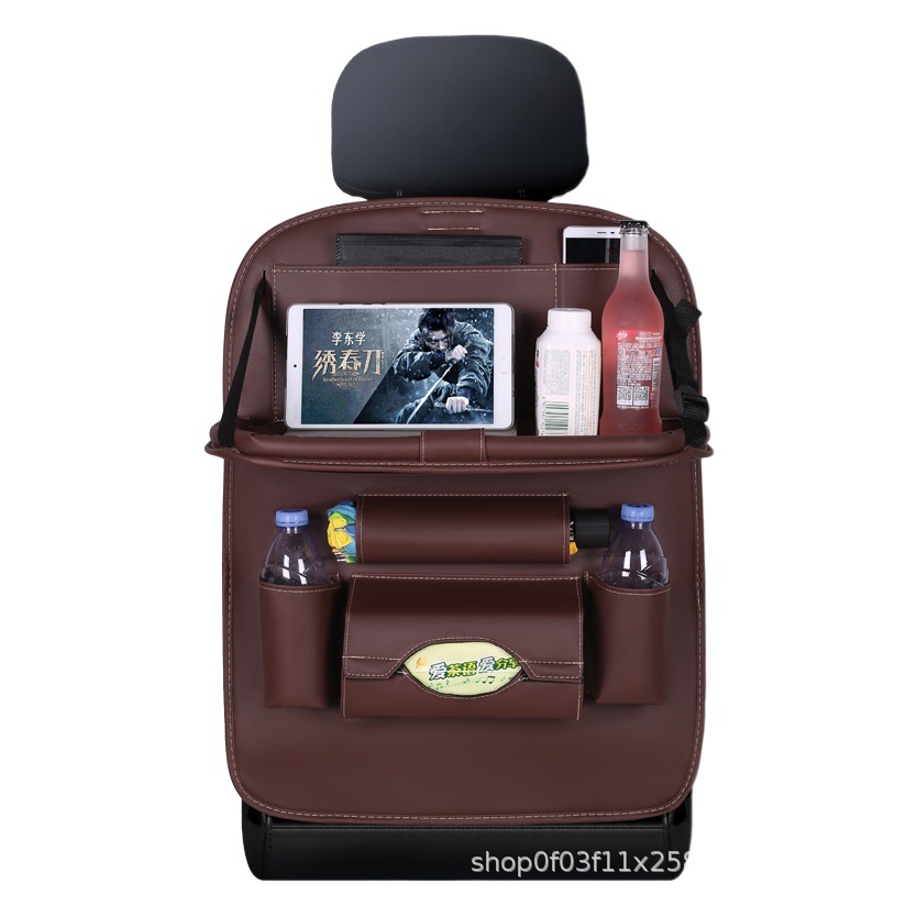 Suministros de coche asiento trasero bolsa de almacenamiento multifunción coche respaldo mesa de comedor de almacenamiento de suministros de decoración interior del coche