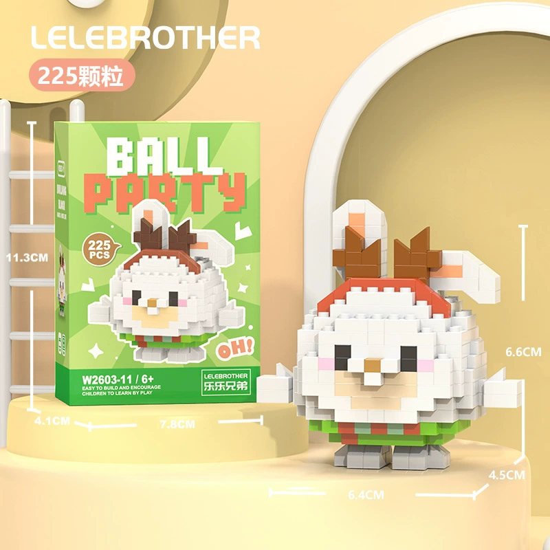 Micro‑block cartoon doll constructor (Lego style), strawberry & mini bears, blind box, micro pieces